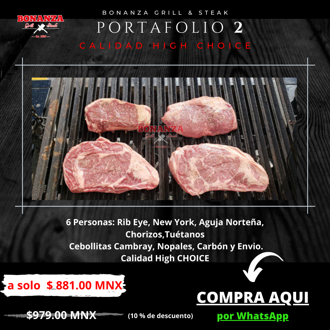Promoción de Portafolio 2 - Carnicería Tienda Boutique de cortes Bonanza Grill & Steak